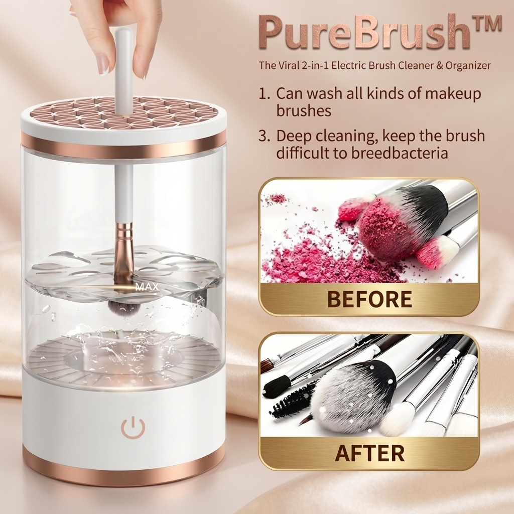 PureBrush™ - The Viral 2-in-1 Electric Brush Cleaner & Organizer